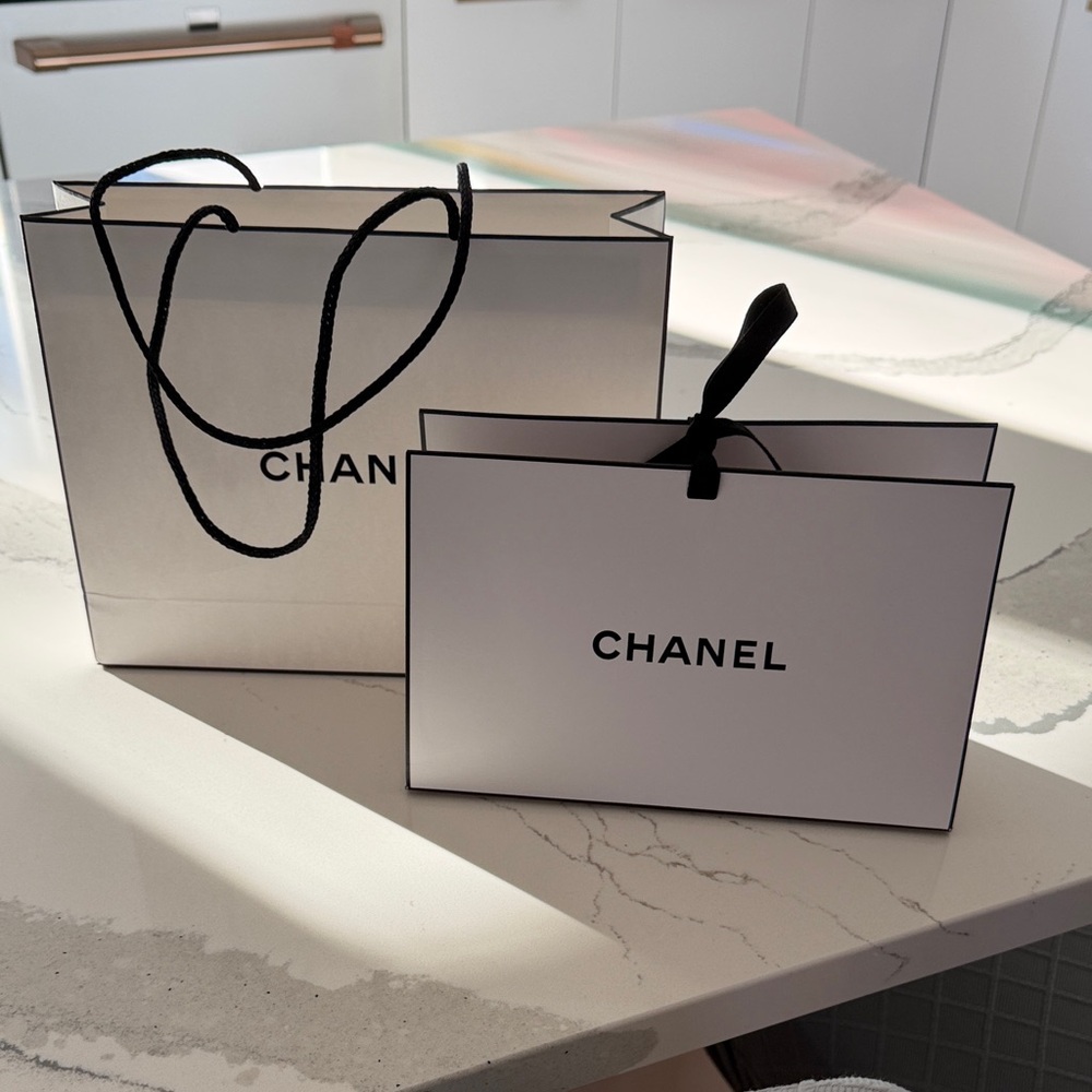 Chanel Black and White Shopping Bags